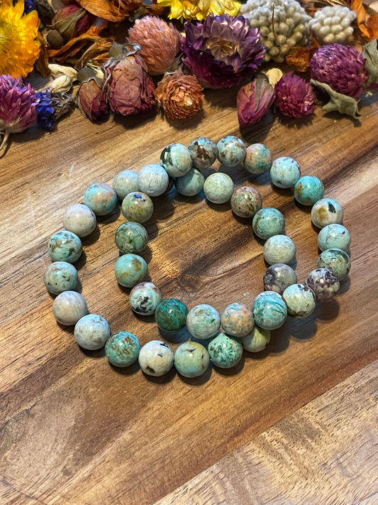 Genuine Turquoise 10mm Bracelets | Peruvian Turquoise | Turquoise Bracelets
