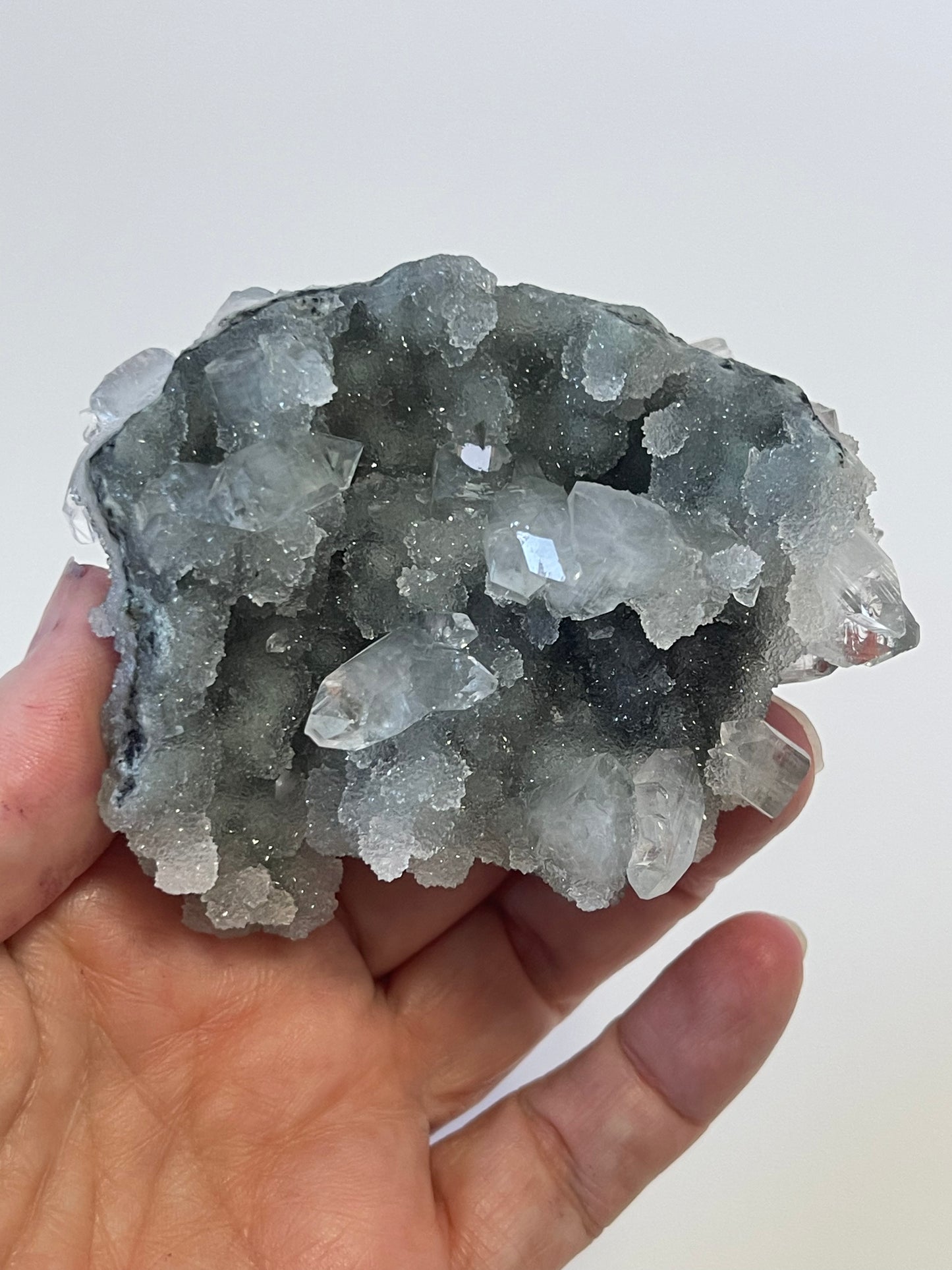 Chalcedony with Apophyllite Specimen Druzy Chalcedony Apophyllite Crystal Cluster Zeolite Specimen Druzy Crystal Rare Crystal Home Decor