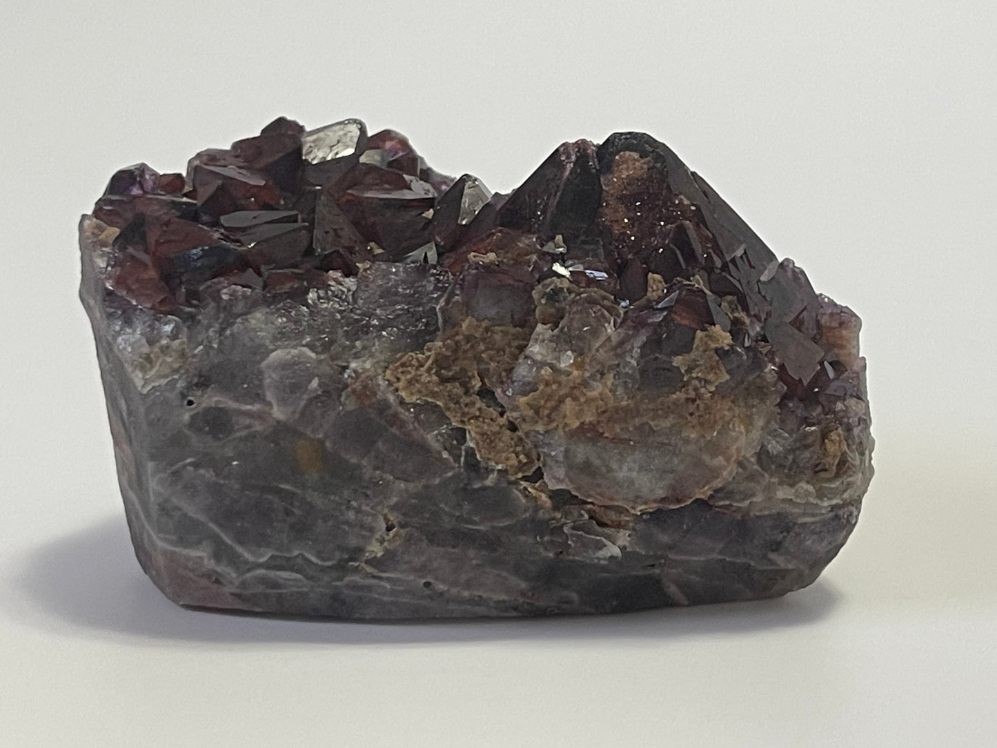 Red Amethyst Red Capped Amethyst with Hematite Alien Amethyst Cluster Elestial Amethyst with Record keepers Rare Crystal Home Decor Gift