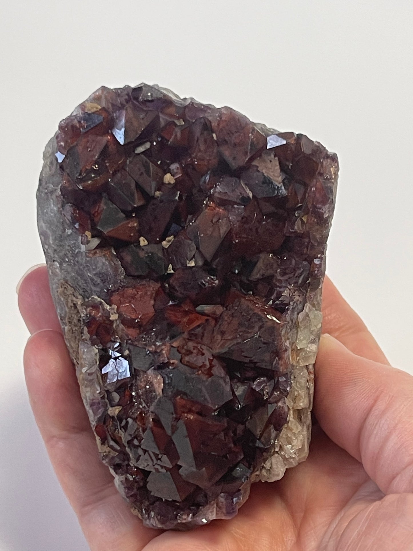 Red Amethyst Red Capped Amethyst with Hematite Alien Amethyst Cluster Elestial Amethyst with Record keepers Rare Crystal Home Decor Gift