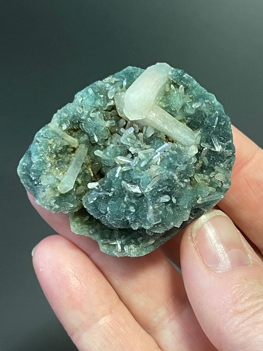 Green Druzy Chalcedony With Apophyllite and Heulandite Raw Crystal  home decor gift for her gift for him Meditation Crystal Zeolite Specimen
