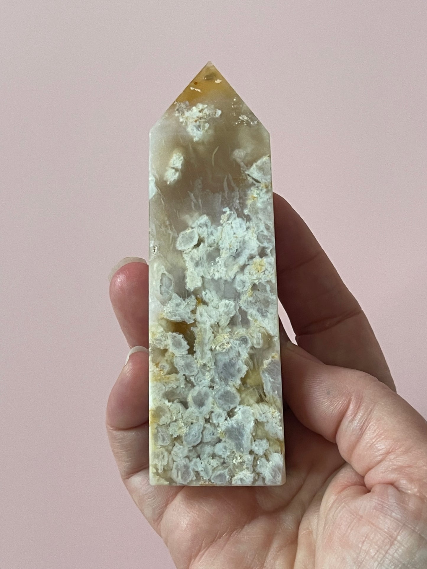 Flower Agate Tower Flower Agate Obelisk Crystal Tower Crystal Obelisk Crystal Home Decor Gift for Her Wedding Gift Meditation Love Stone