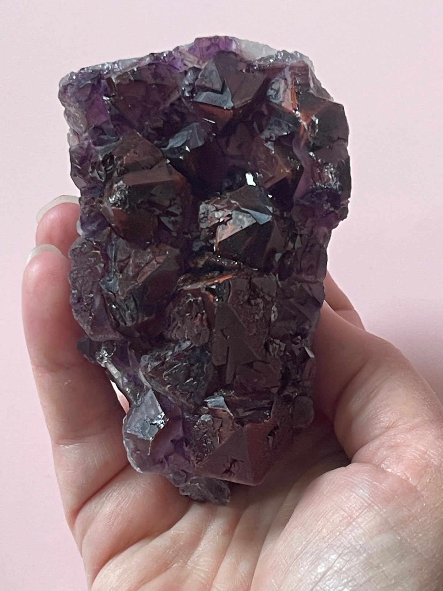 Red Amethyst Red Capped Amethyst with Hematite Alien Amethyst Cluster Elestial Amethyst with Record keepers Rare Crystal Home Decor Gift