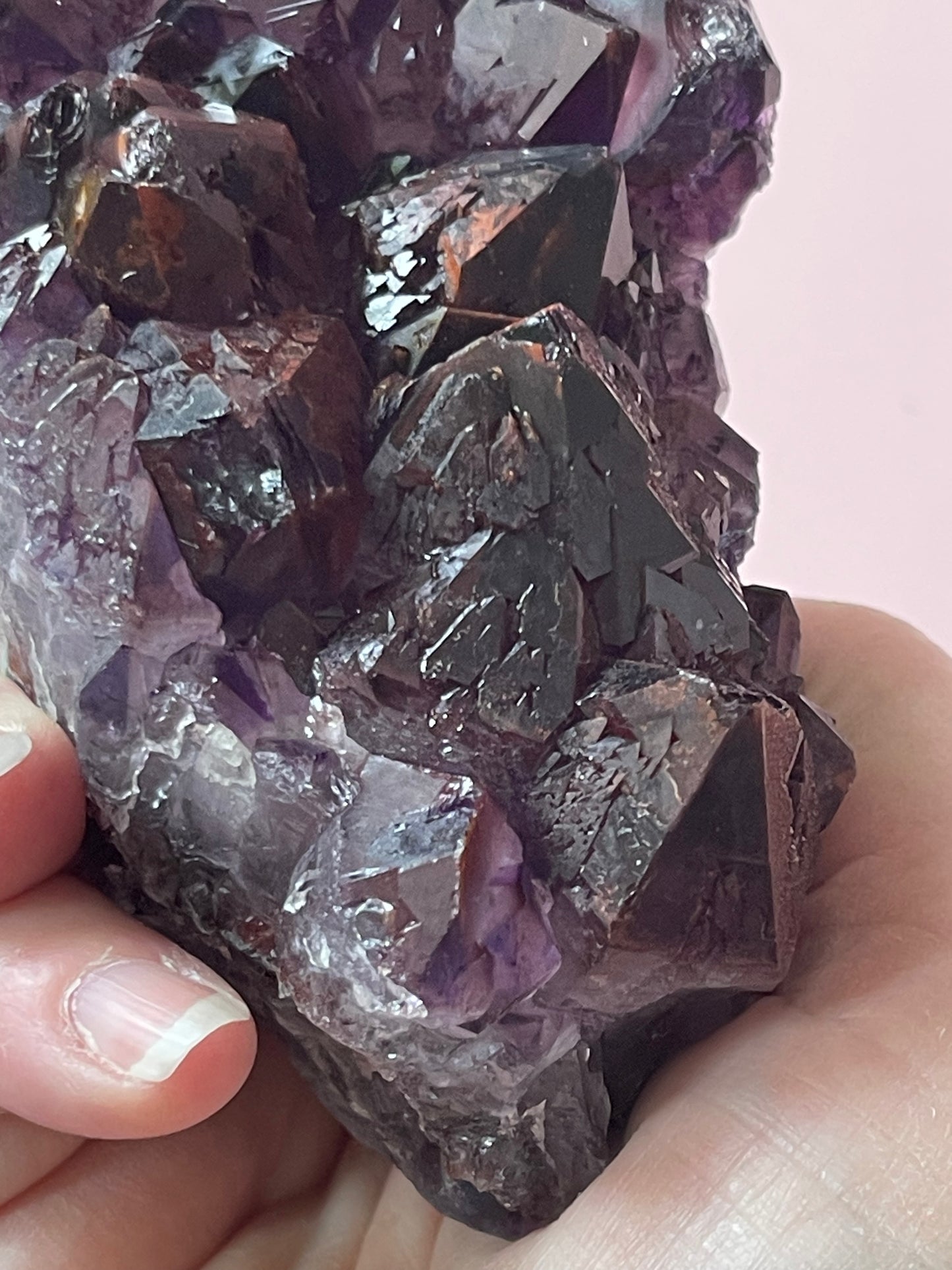 Red Amethyst Red Capped Amethyst with Hematite Alien Amethyst Cluster Elestial Amethyst with Record keepers Rare Crystal Home Decor Gift