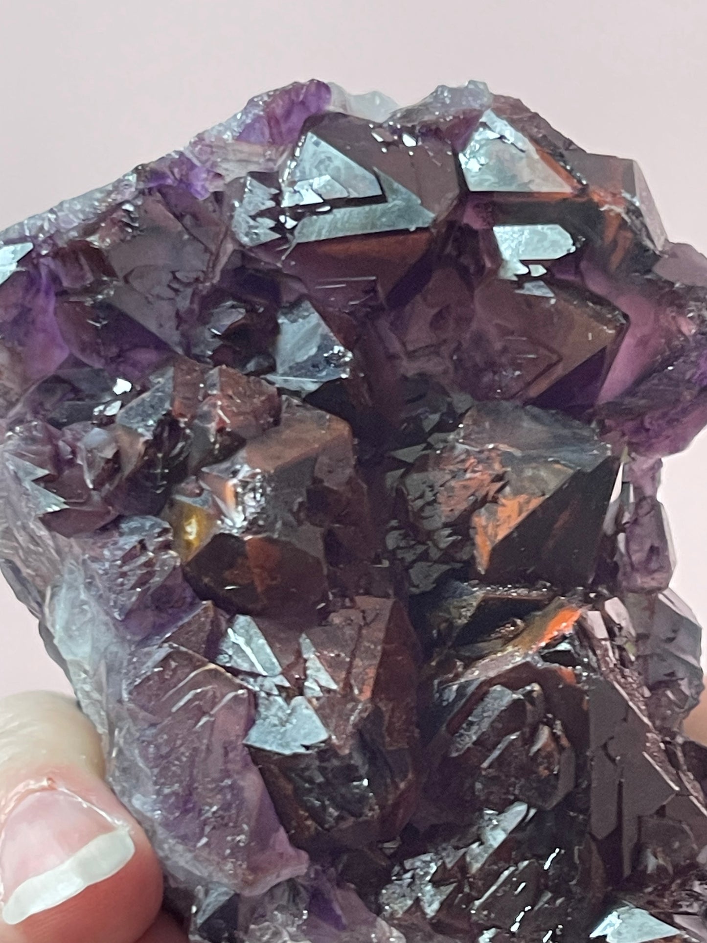 Red Amethyst Red Capped Amethyst with Hematite Alien Amethyst Cluster Elestial Amethyst with Record keepers Rare Crystal Home Decor Gift
