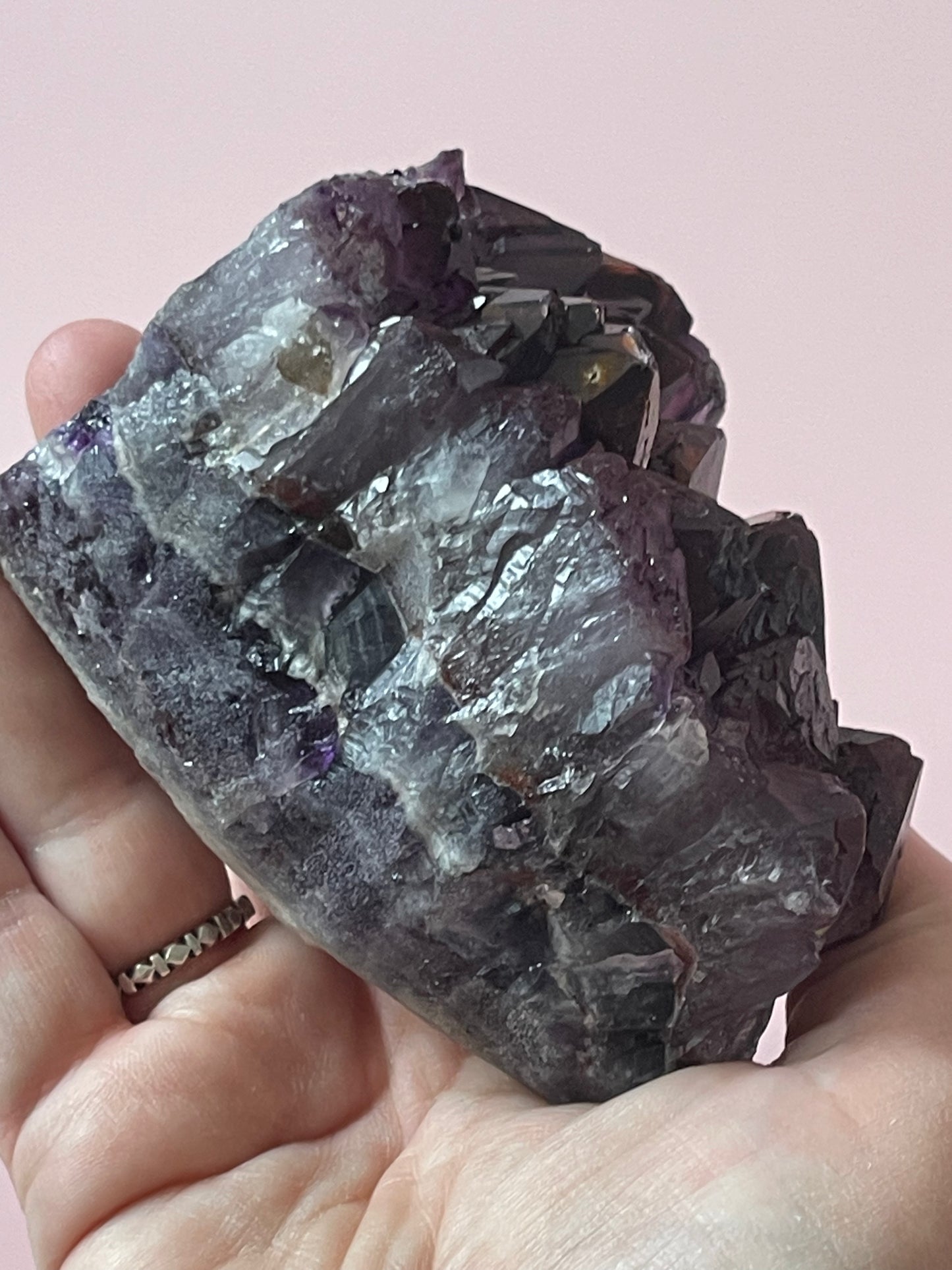 Red Amethyst Red Capped Amethyst with Hematite Alien Amethyst Cluster Elestial Amethyst with Record keepers Rare Crystal Home Decor Gift
