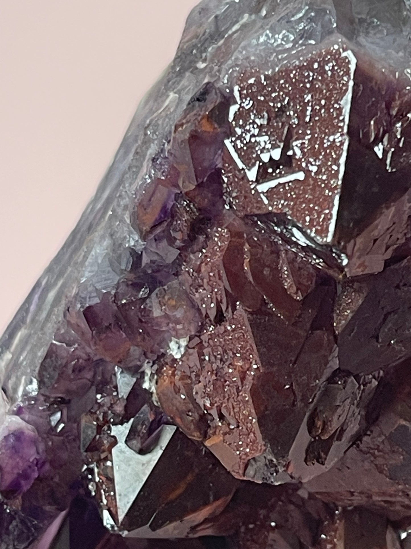 Red Amethyst Red Capped Amethyst with Hematite Alien Amethyst Cluster Elestial Amethyst with Record keepers Rare Crystal Home Decor Gift