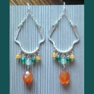 Sterling Silver & Carnelian Bohemian Earrings | Healing Gemstone Earrings | Gift for Her