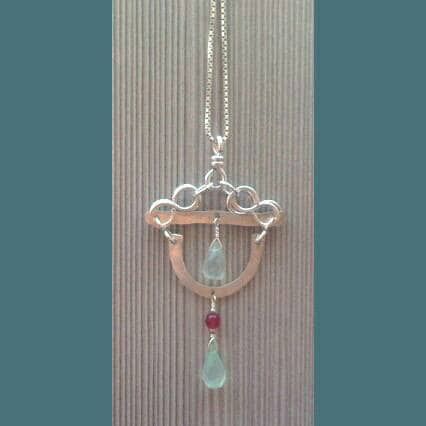 New Beautiful Gemstone and Silver pendant Boho Pendant