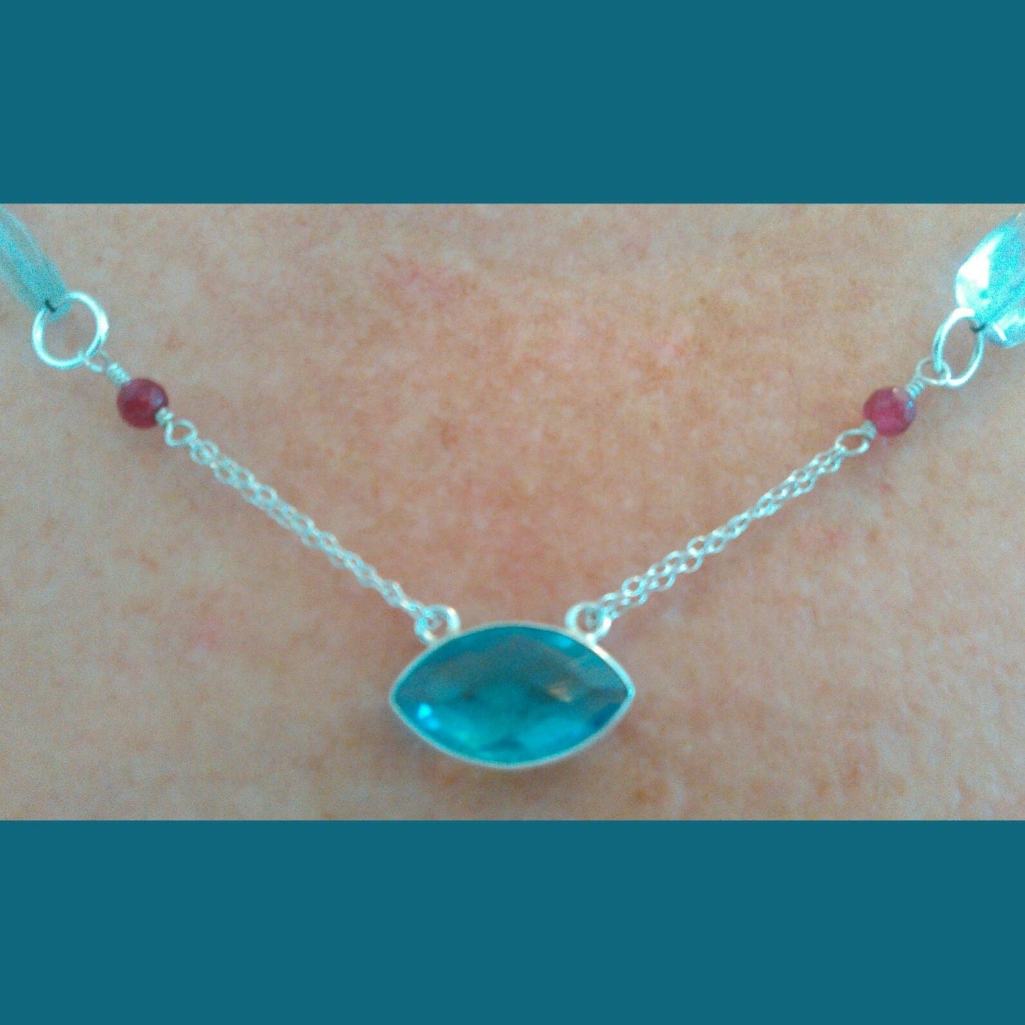 Sweetest Blue Topaz Sterling Silver Necklace
