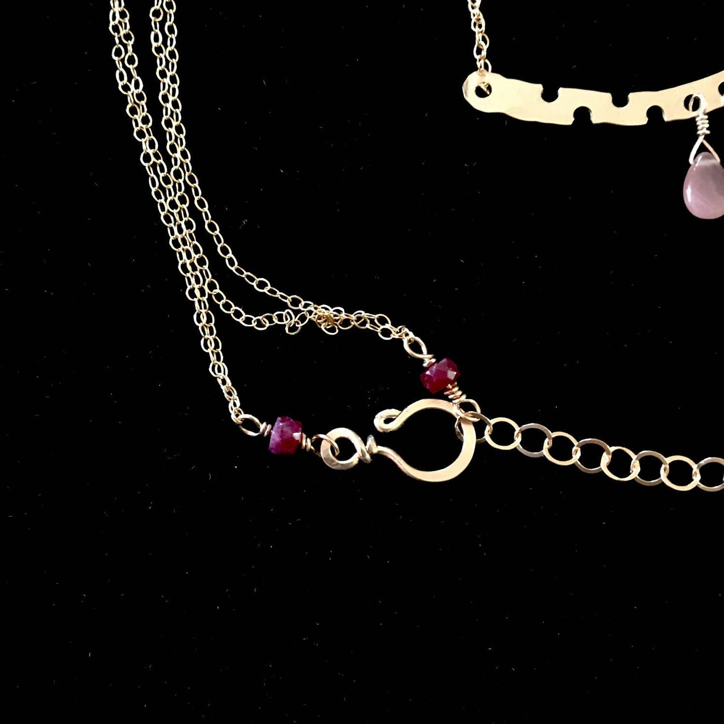 14k GF Sweetest Gemstone Necklace with Rubies FREE Shipping to USA!