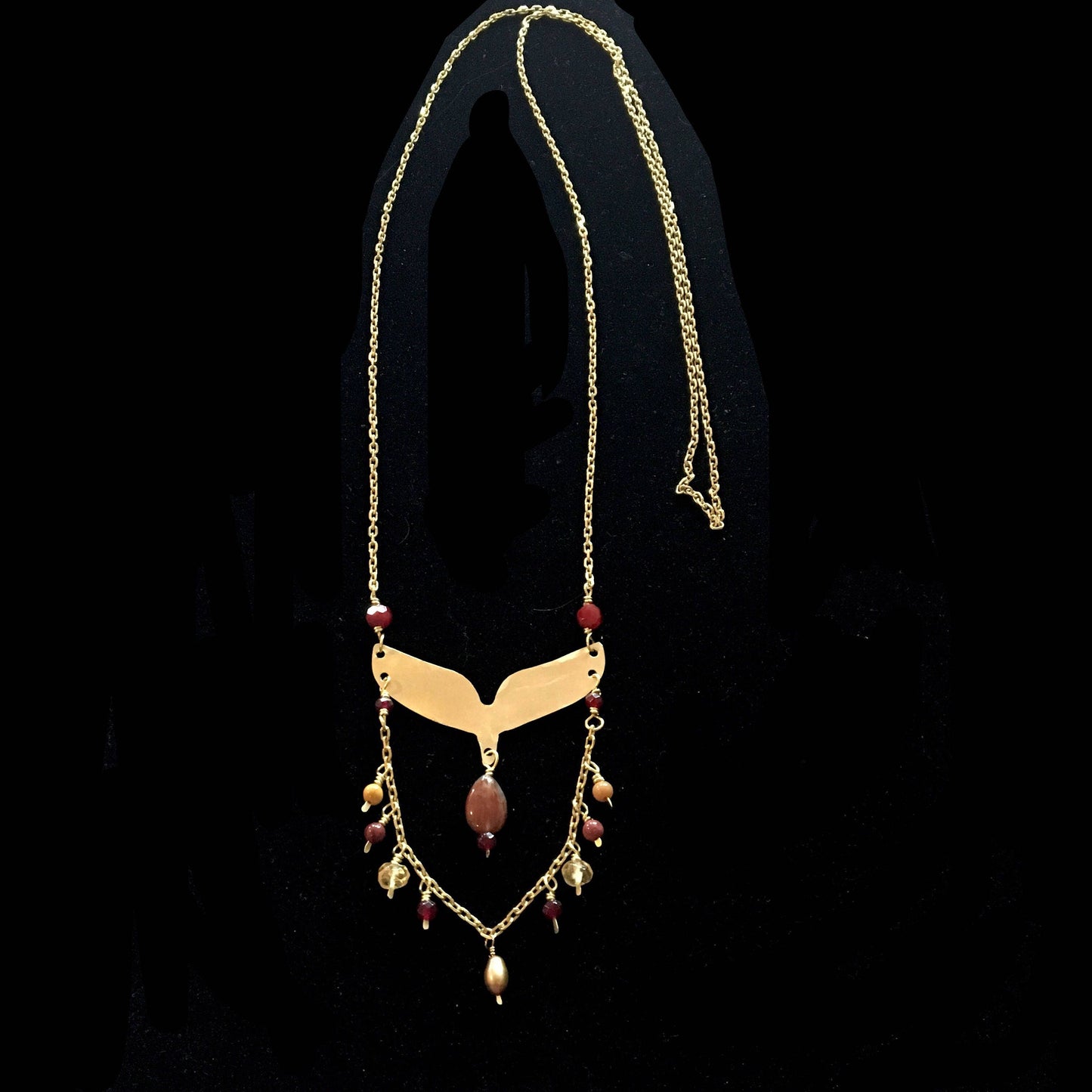 The Phoenix Necklace in Brass