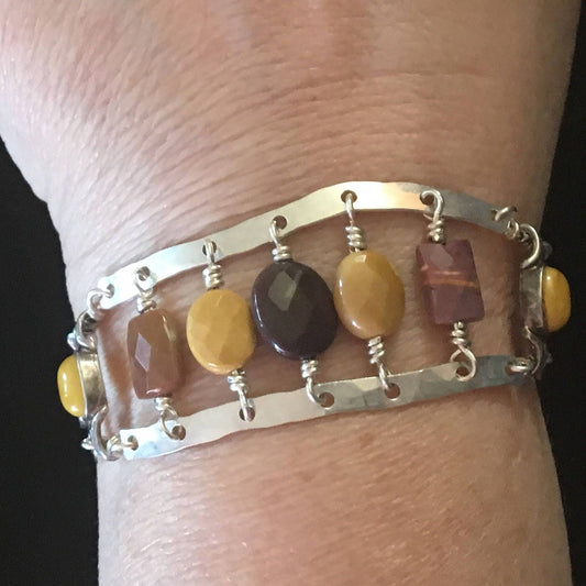 Gorgeous Rustic Earthy Sterling Silver Bracelet Boho Bracelet