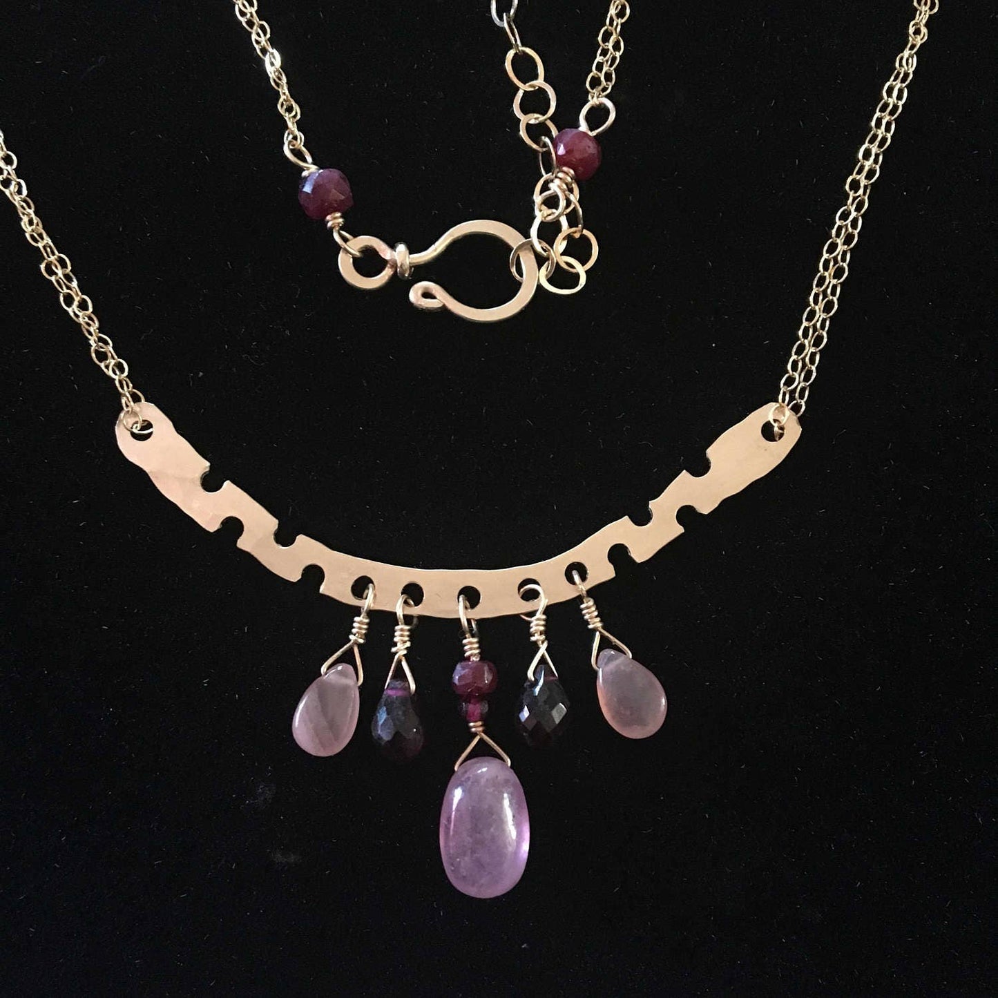 14k GF Sweetest Gemstone Necklace with Rubies FREE Shipping to USA!