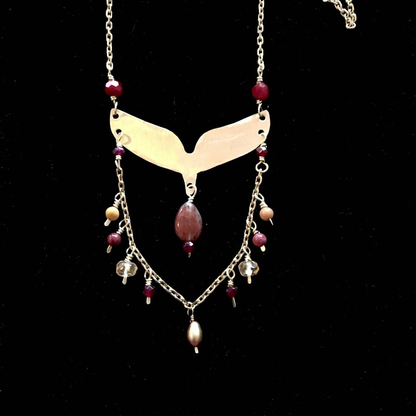 The Phoenix Necklace in Brass