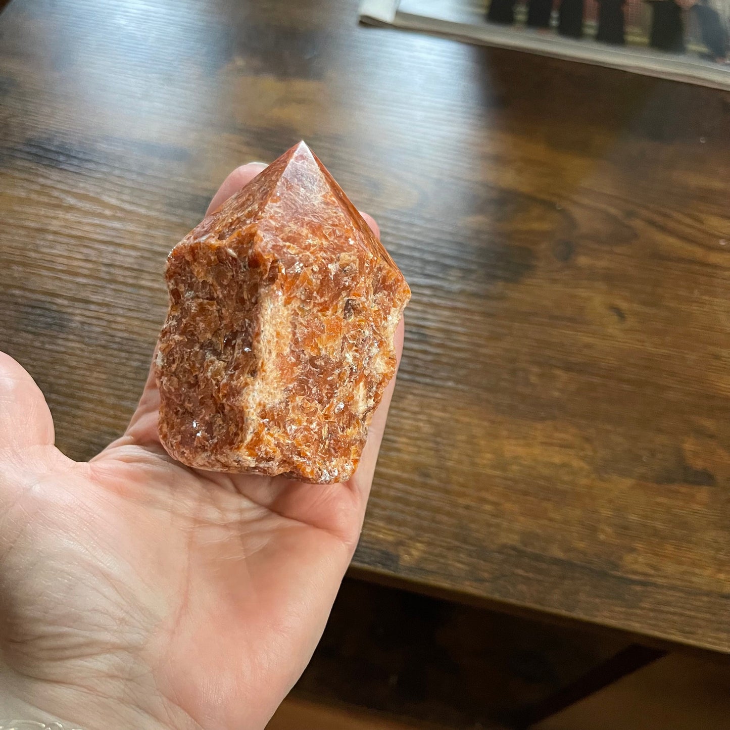 Orange Orchid Calcite Top Polished Tower