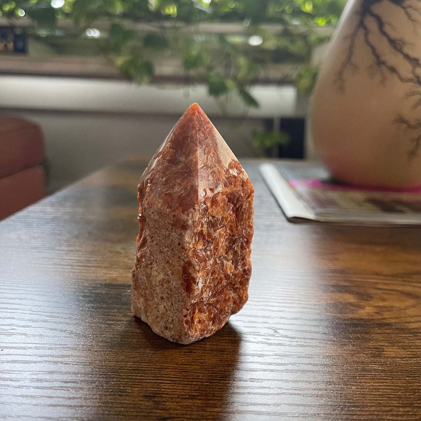 Orange Orchid Calcite Top Polished Tower