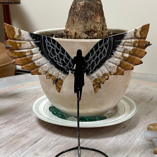Fossilized Palm Root Wings-Phoenix Woman Crystal Wing Set-Home Decor-Natural Gemstone Wings