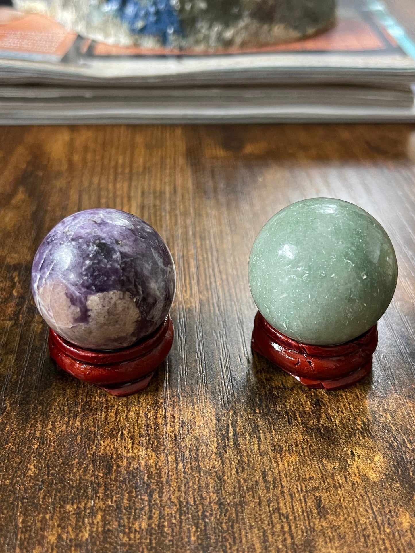 Small Spheres Tourmaline Lepidolite Aventurine Unakite Labradorite healing crystals