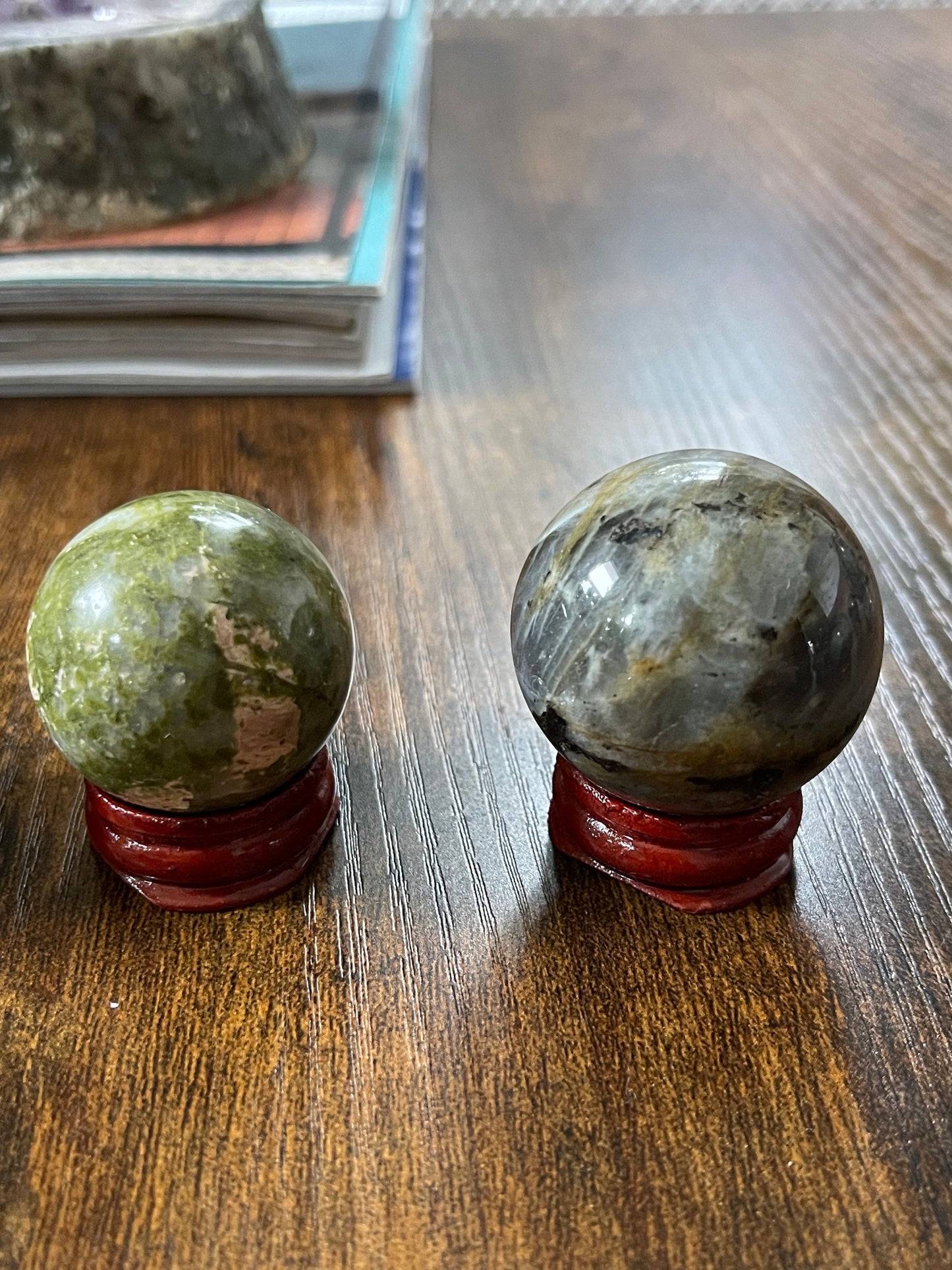 Small Spheres Tourmaline Lepidolite Aventurine Unakite Labradorite healing crystals