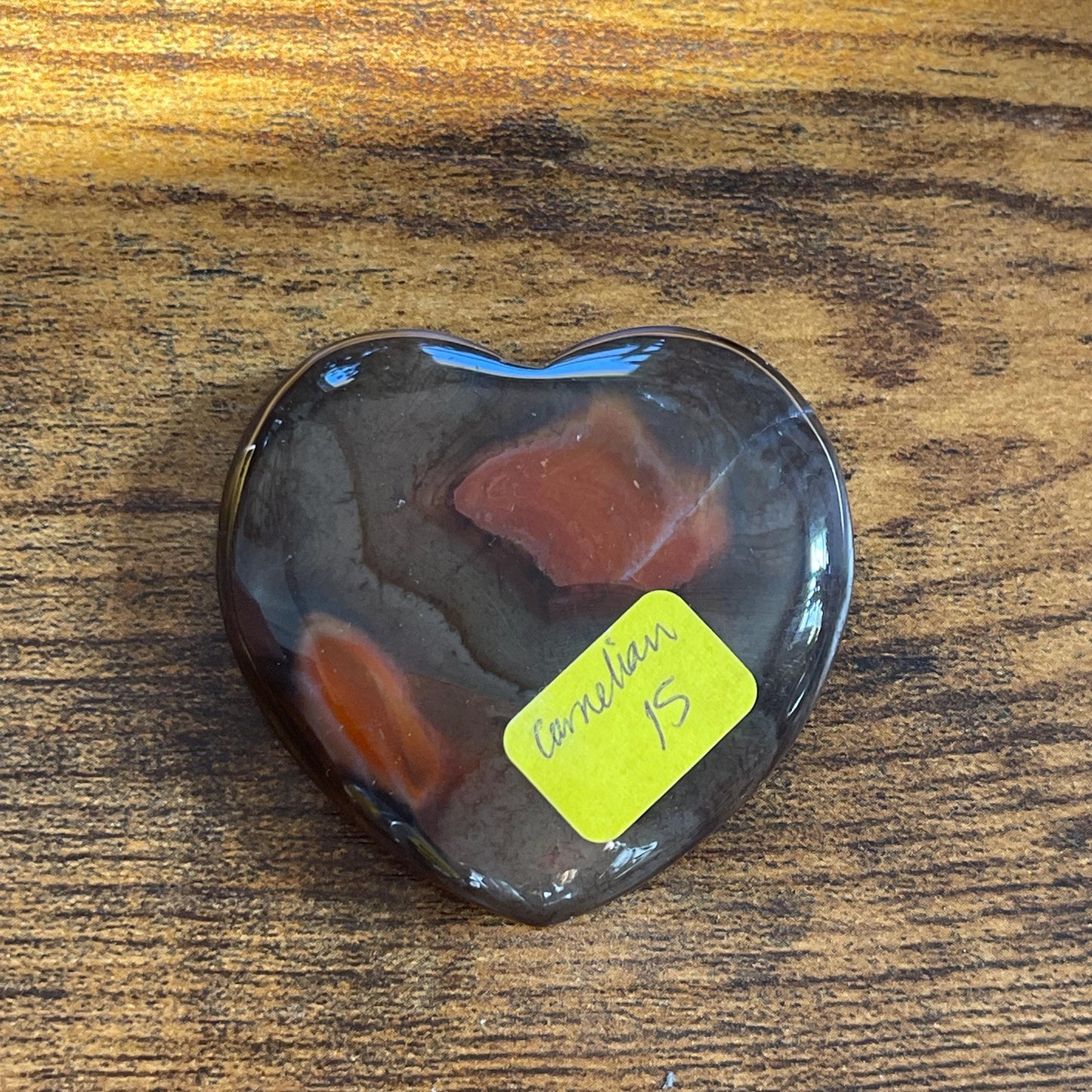Dark Carnelian Heart with Druzy healing crystal heart