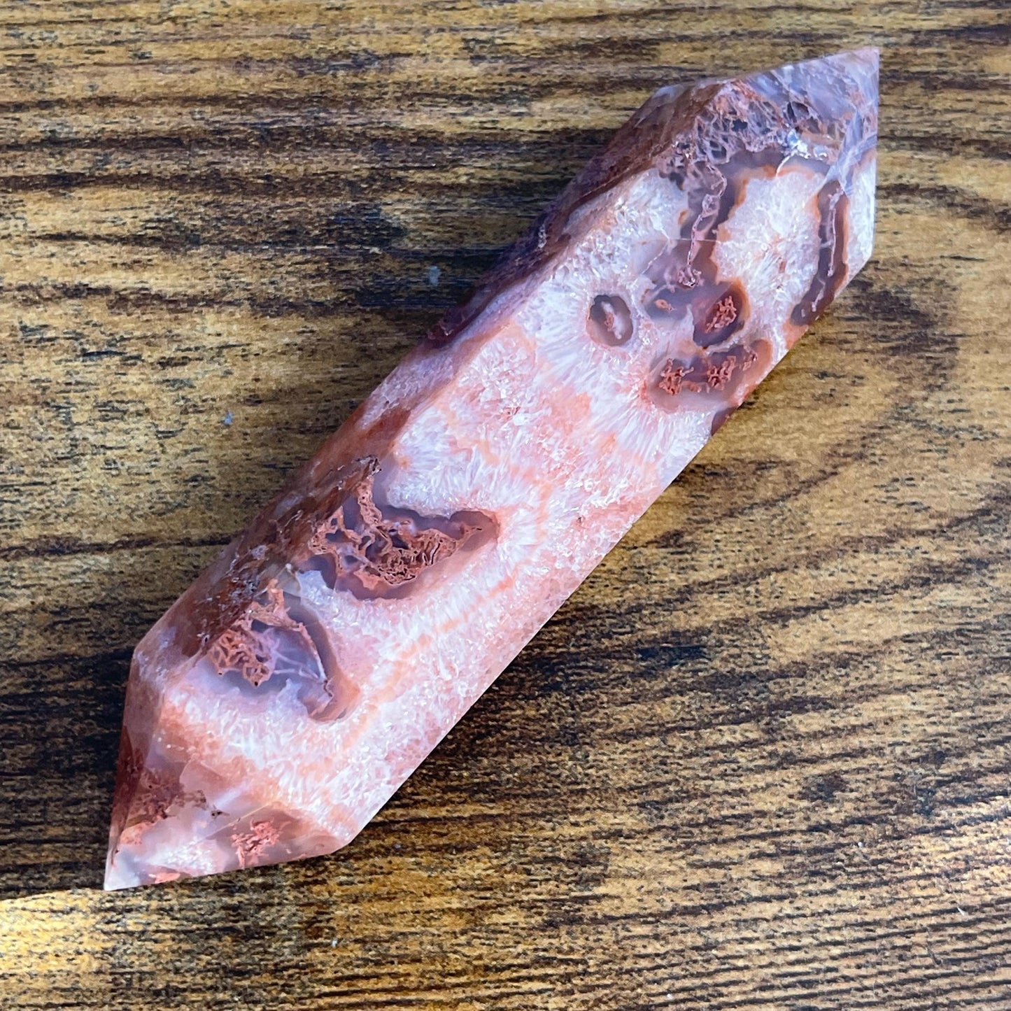 Red Moss Agate Double Terminated Healing Crystal