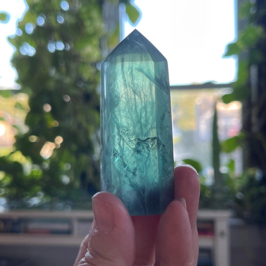 Green Fluorite Tower healing Fluorite Crystal
