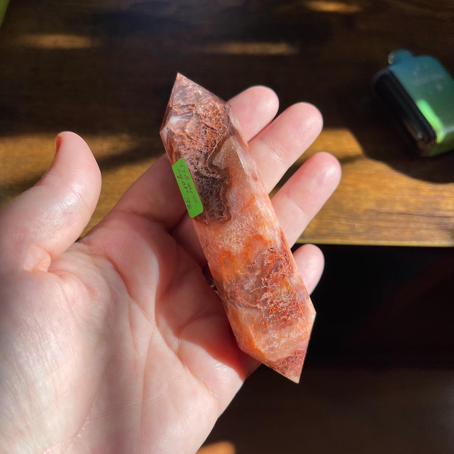 Red Moss Agate Double Terminated Healing Crystal